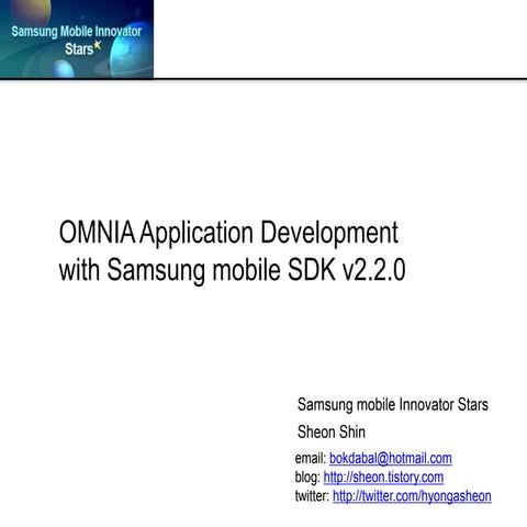 Omnia App With Samsung Sdk