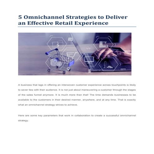 5 Omnichannel Strategies to Deliver an Effective Retail Experience