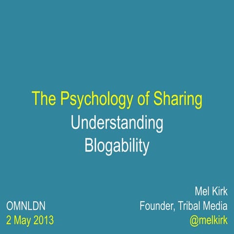 OMNLDN - The Psychology of Sharing