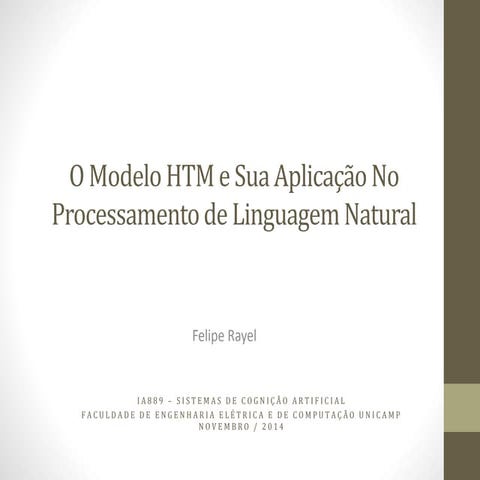 O modelo htm e sua aplicação no processamento de linguagem natural