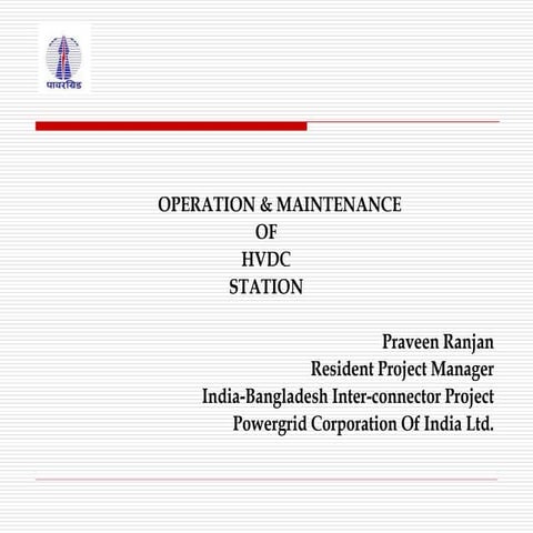 O&m of hvdc station power grid india