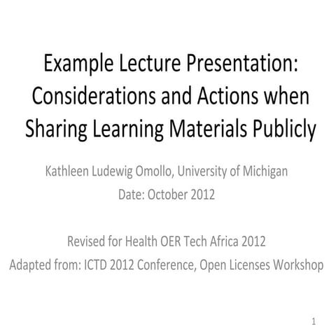 dscribe activity - Example Presentation to Clear