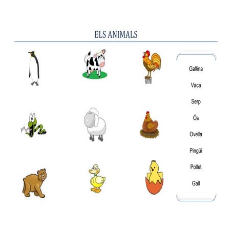 Omplir buits amb noms animals