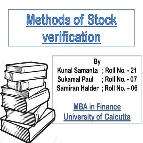 Methods of Stock Verification