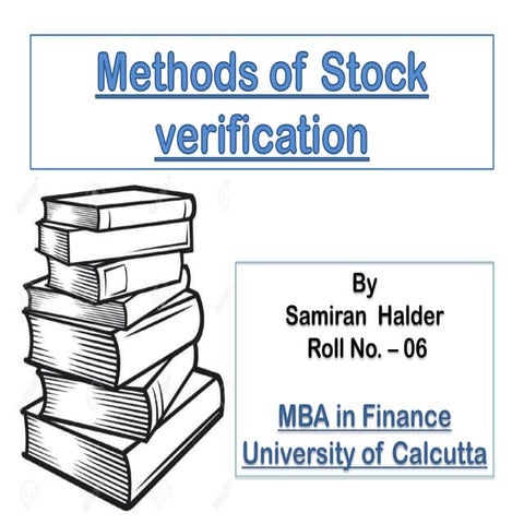 Methods of Stock Verification