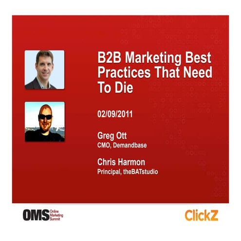 B2B Marketing Best Practices that Need to Die