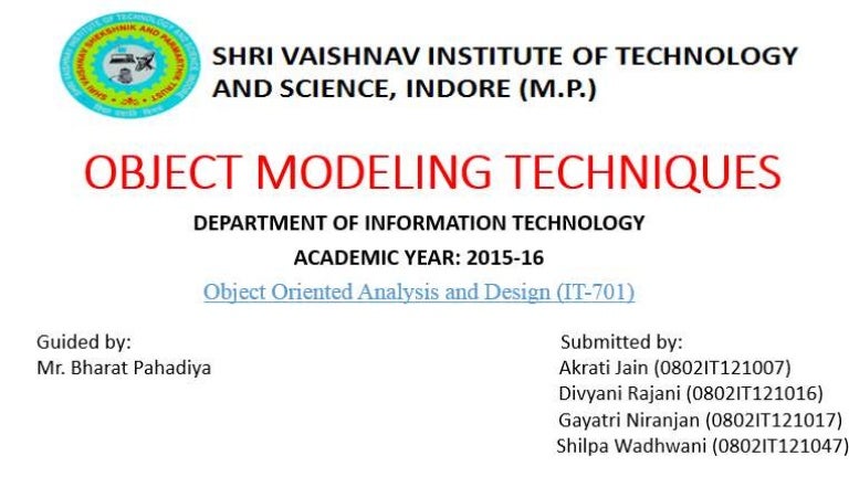 Object Modeling Techniques Object Modeling Techniques