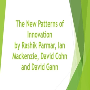 The new patterns of innovation