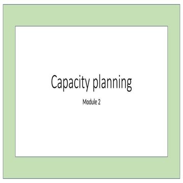 capacity planning of operations management