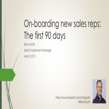 On boarding new sales reps - the first 90 days