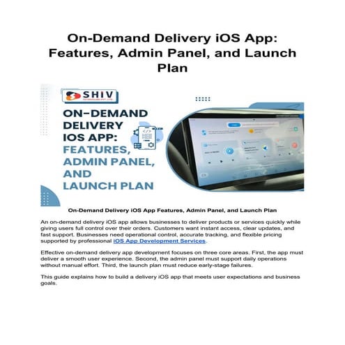 Complete iOS Delivery App Features & Admin Tools | PDF