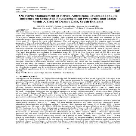 On farm management of persea americana