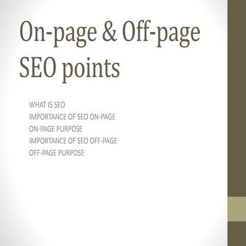On page off-page seo points
