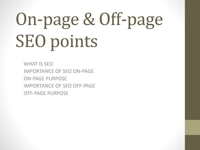 On page off-page seo points