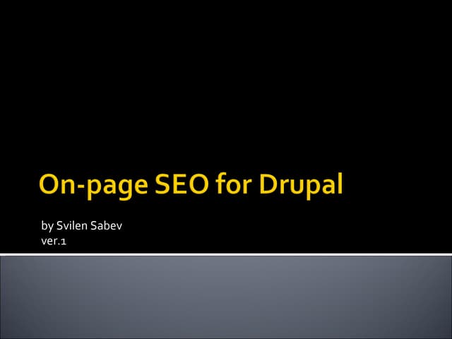 On-page SEO for Drupal