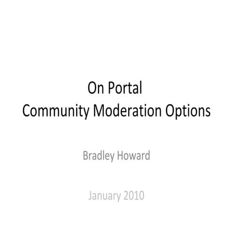 On Portal Community Moderation Options | PPT