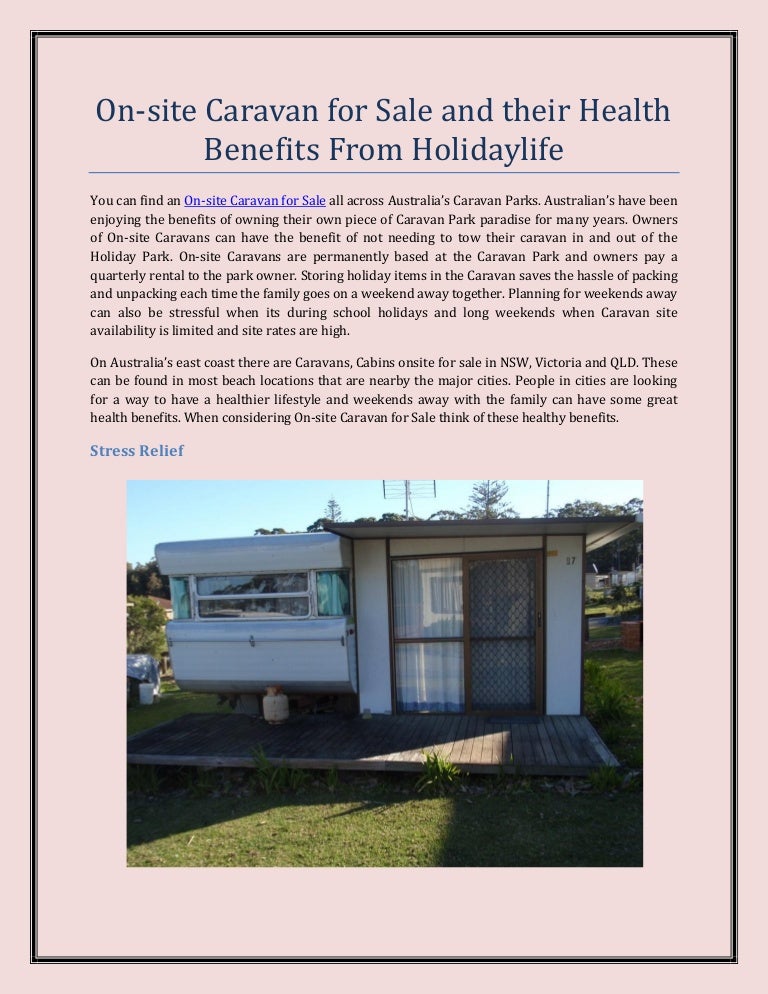 On site caravans for sale