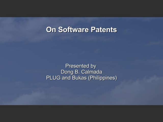 On Software Patenting