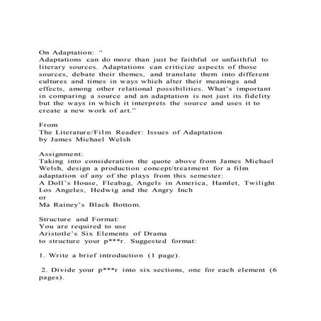 On adaptation adaptations can do more than just be faithful | DOCX