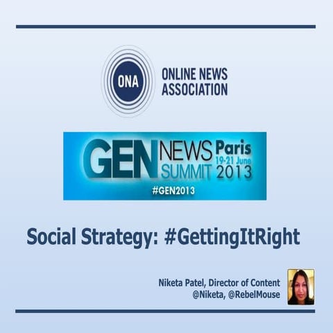 ONA GEN13 Social Strategy Presentation