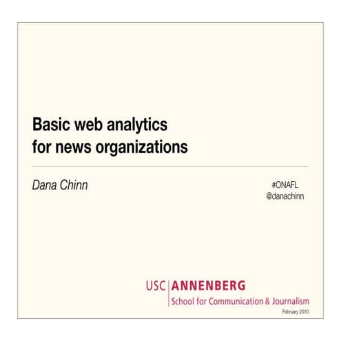 Basic web analytics for news organizations