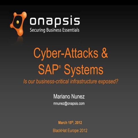 Cyber-attacks to SAP Systems