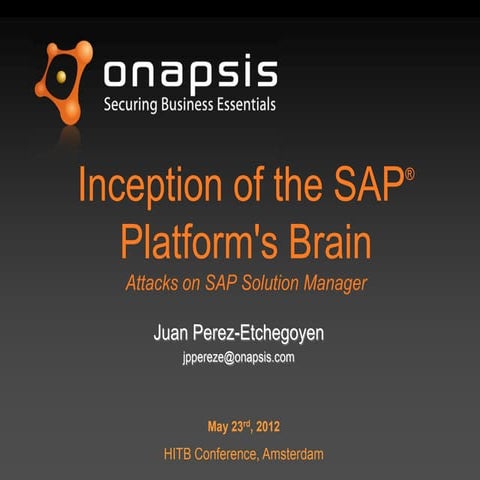 Inception of the SAP Platform's Brain: Attacks on SAP Solution Manager