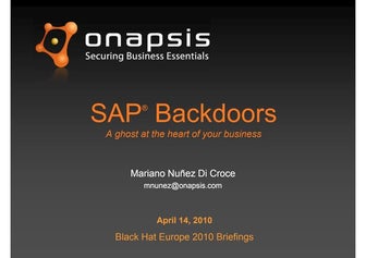 Onapsis SAP Backdoors