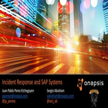 Incident Response and SAP Systems
