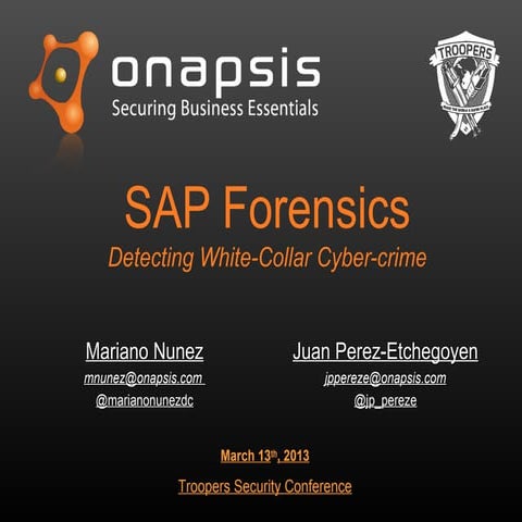 SAP Forensics Detecting White Collar Cyber-crime