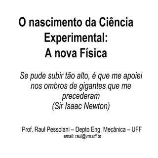 O nascimento da ciencia experimental