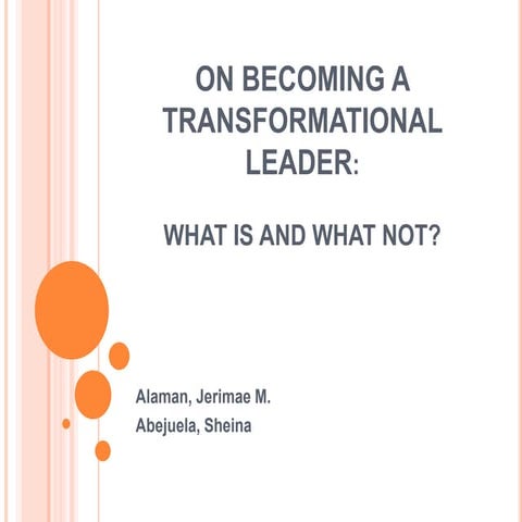 On becoming a transformational leader