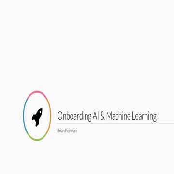 Onboarding AI & Machine Learning