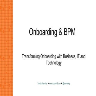 Onboarding and BPM