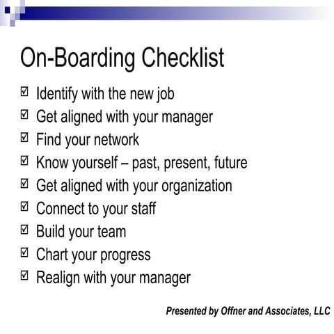 Onboarding Checklist