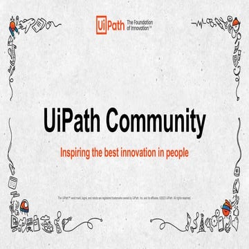 Onboarding slides for UiPath Meetup - Welcome
