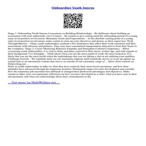 Onboarding Youth Interns