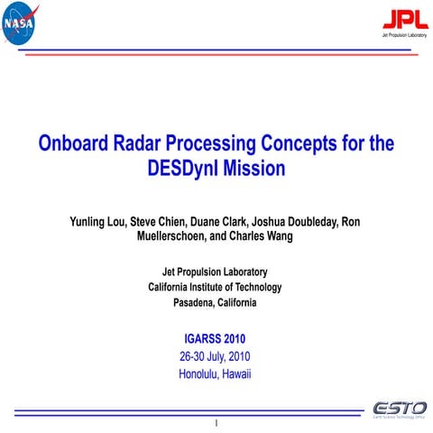 FR1.L09.2 - ONBOARD RADAR PROCESSING CONCEPTS FOR THE DESDYNI MISSION