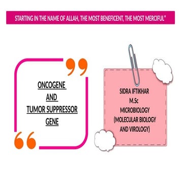 ONCOGENE & Tumor suppressor gene ....... | PDF