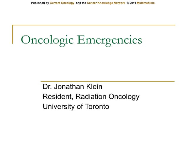 Oncologic emergencies