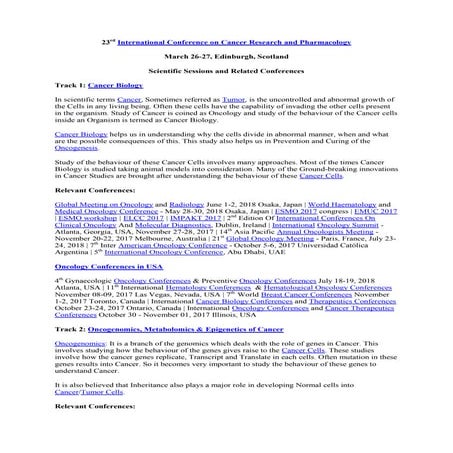 Oncology -pharmcology conferneces Scienticfic Sessions