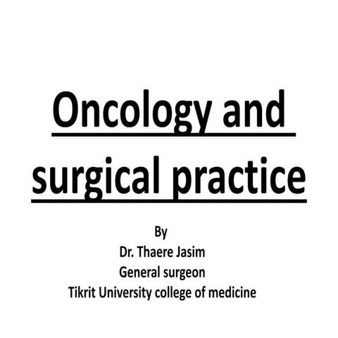 1 Introduction To Oncology | PPT