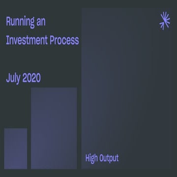 Running an Investment Process