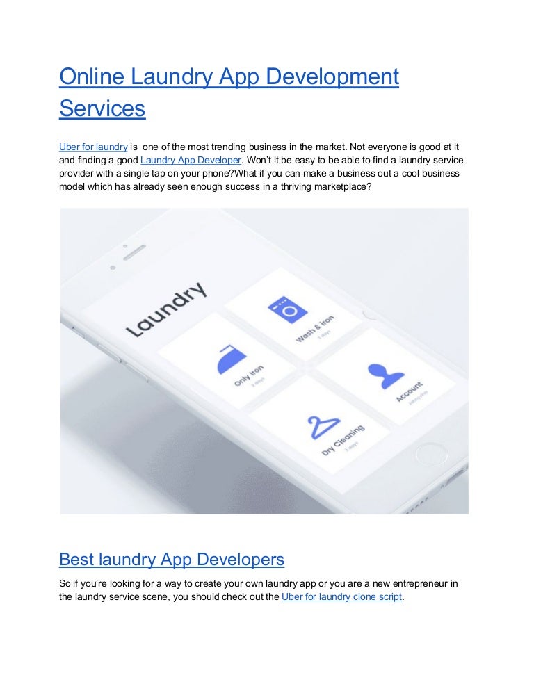 Online Laundry App Development Services