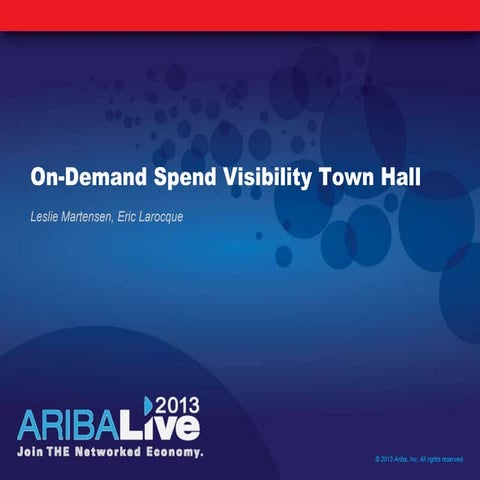 Town Hall – On Demand Spend Visibility 
