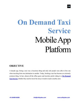 On demand taxi service mobile  app platform