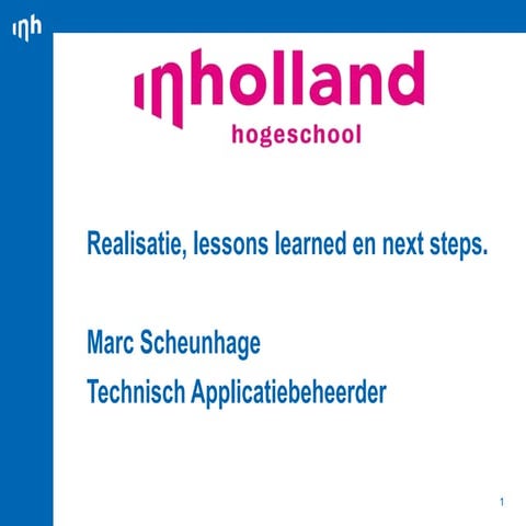 Onderwijs logistiek bij InHolland