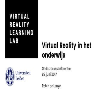 Onderzoeksconferentie  - Virtual Reality Learning Lab