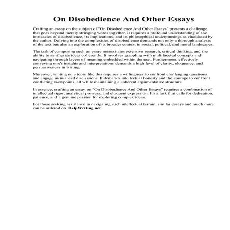 Controversial Essays | PDF