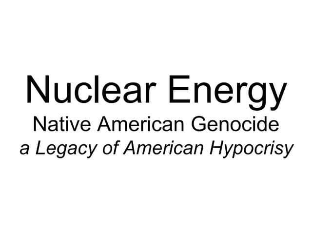 Nuclear Energy: A Legacy of American Hypocrisy